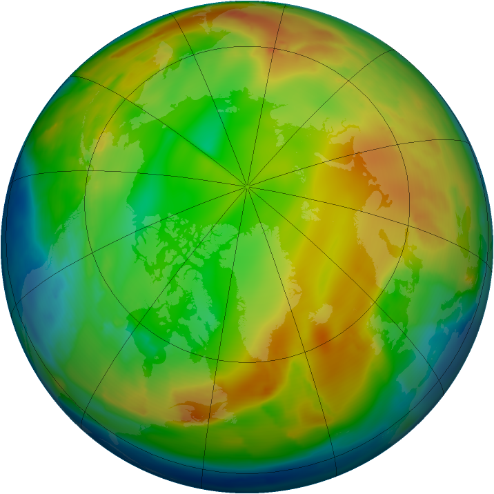 Arctic ozone map for 16 January 2011